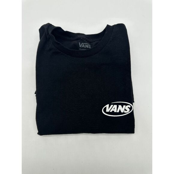 Vans T-Shirt Unisex w/ Logo Original Off The Wall Crew Neck Sz S Cotton Black - Picture 2 of 6